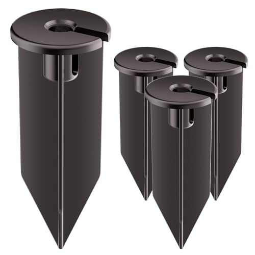 Landscape Light Stakes Replacement 1/2 NPT Female Thread Spikes for Kitchler Stake 8 In-Ground Landscape Lighting Parts with Side Wire Way for Easy Installation Diameter 3 Large Head 4-Count