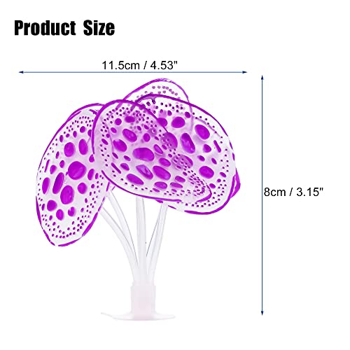 VOCOSTE Silicone Glowing Aquarium Simulation Coral with Sucker, Purple - Image 4