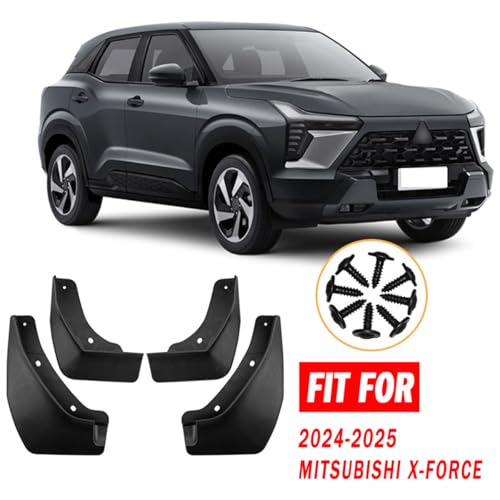 Image of Mud Flaps Mud Guards Fit for 2024-2025 Mitsubishi X-Force, Front & Rear Mud Splash Guards Accessories - 4 Pc, Black