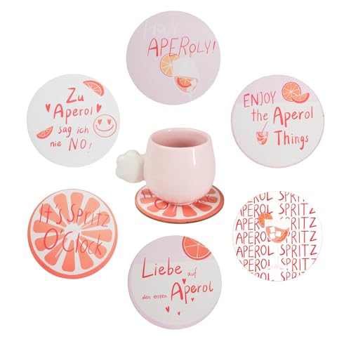 Lot de 6 Dessous de Verre Dessous de Verre Amusants avec dictons10x10 cm en Papier Absorbant Accessoire déco de Table d’été Cadeau Original pour Amateurs Cocktails...