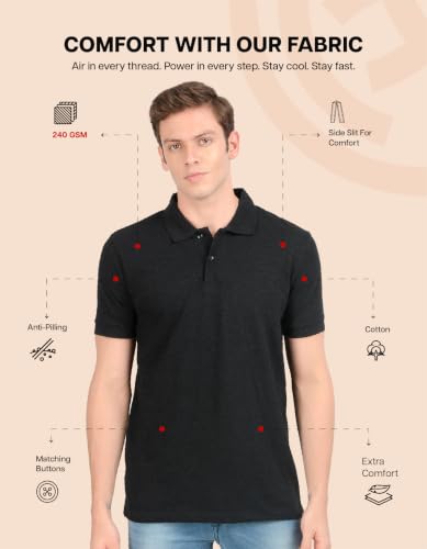 Image of Scott International Men's Cotton Polo T-Shirt | Six Degrees Soft & Breathable Collared T-Shirt | Half Sleeve Regular Fit Casual Wear | Comfortable Everyday Polo T-Shirt for Men