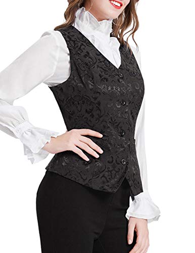GRACE KARIN Womens Waistcoat Vest Vintage Steampunk Dress Jacquard Jacket4