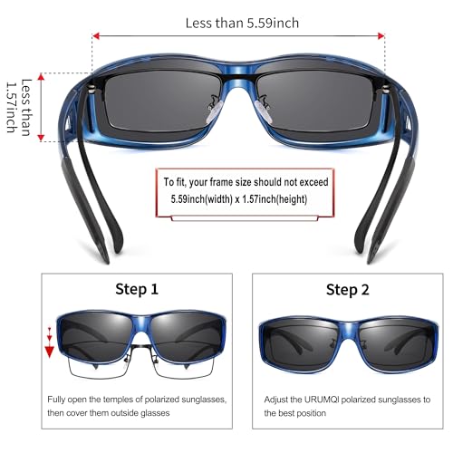 Image of URUMQI Polarized Sunglasses Fit Over Glasses for Men Women, Wraparound Sun Glasses UV400 Protection for Driving Fishing