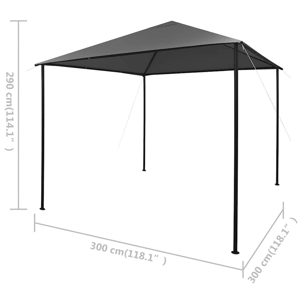Pawilon 3 x 3 m antracyt materiał i stal