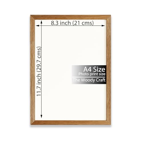 Image of A4 Photo Frame | Classic Brown Photo Frame For Wall | Wall Photo Frames For Home Decoration | Beautiful Wooden Photo Frames | Aesthetic Frame (8.3x11.7 inch, Brown)