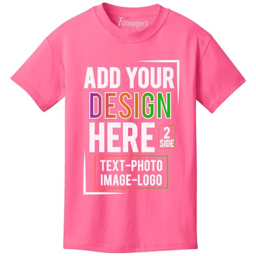 Custom Personalized T Shirt for Youth Kids Design Your Own Add Your Text Image