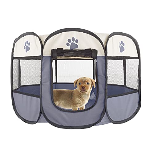 image for QICHEN Pet Playpen, Breathable Pet Cage Tent for Indoors and Outdoors,
