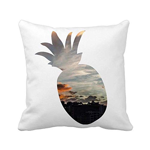 Coussin ananas bleu ciel et nuages finition soignée DIY