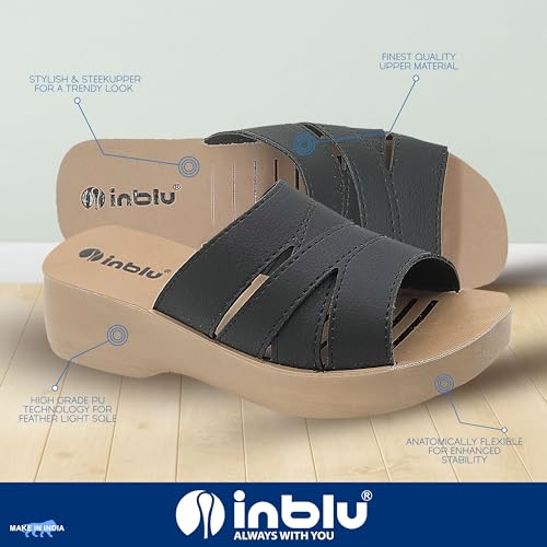 Image of inblu Stylish Fashion Slipper for Women | Comfortable | Lightweight | Anti Skid | Casual Office Footwear (MR02 NT)