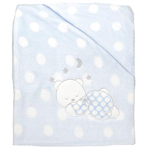 Juego de Sábanas 3 piezas osito coralina AZUL 60x120cm.