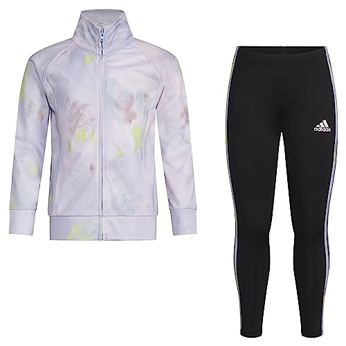 Image of adidas girls 2-piece Long Sleeve Printed Jacket & Legging Set