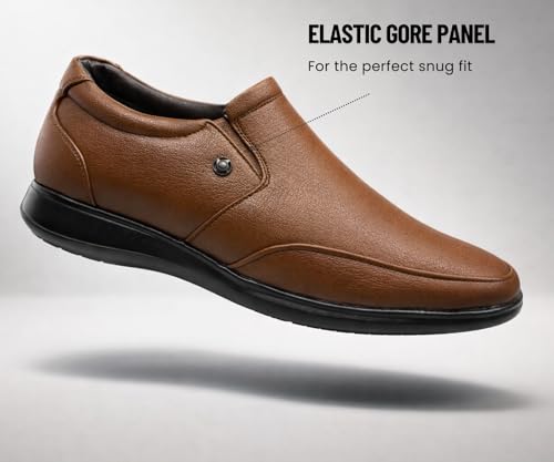 Image of Kraasa Men's Formal Slip-On Shoes | Vegan Leather Upper | Airmix Sole | High Cushioning | Lightweight & Comfortable