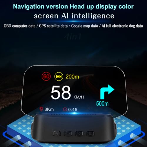Pantalla frontal OBD y GPS para coche con velocímetro HD y diagnosis de fallos 4