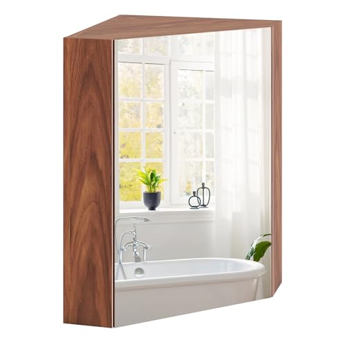 Corner Medicine Cabinet with Mirror