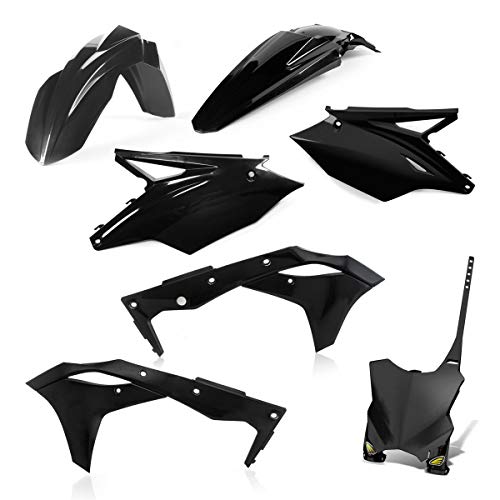 Kit plastique Cycra Kawasaki KXF250 18 noir, ouïes et garde-boue haute flexibilité