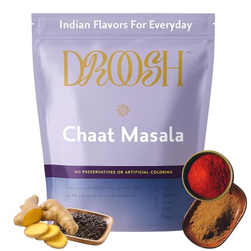 Droosh Chaat Party Spice Mix, Indian Spices, Tangy and Spicy, Chaat Masala Powder for Sandwiches, Snacks, Fruit & Cooking (1.7 ounce)