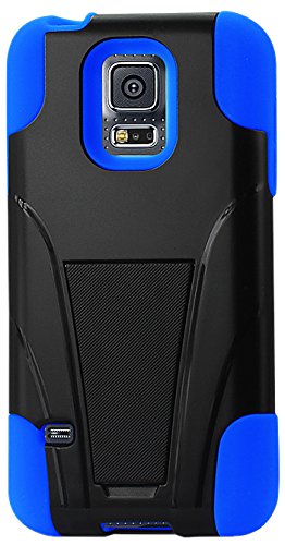 Reiko Silicon Case+Protector Cover Samsung GALAXY S5 MINI SM-G800 NAVY BLACK NEW TYPE KICKSTAND - Carrying Case - Retail Packaging - Navy Black