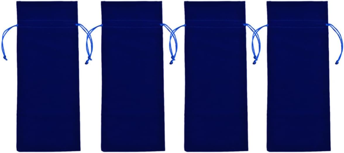 DIYEAH 4pcs Flannelette Drawstring Wine Bag Set, Xmas Festive Bottle Cover
