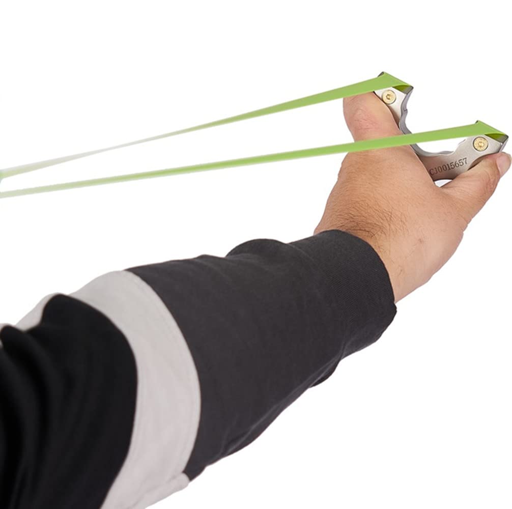 Huntingdoor Schleuder Zwille Steinschleuder Slingshot Edelstahl Profi Schleudern Metall Katapult mit 2 Gummibändern