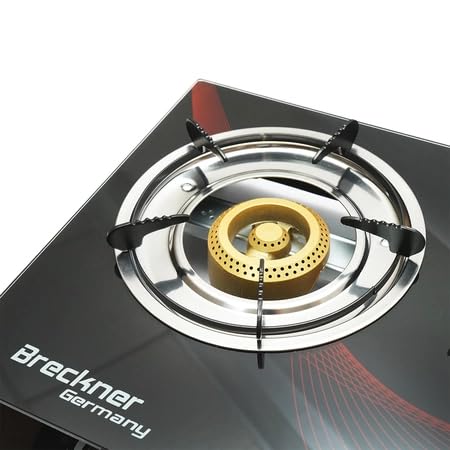 Fornello a gas, piano cottura con 3 bruciatori in ghisa 2,5KW vetro temperato 700x380x94mm, Fornello a gas Campeggio Camper Giardino Breckner Germany - immagine 6