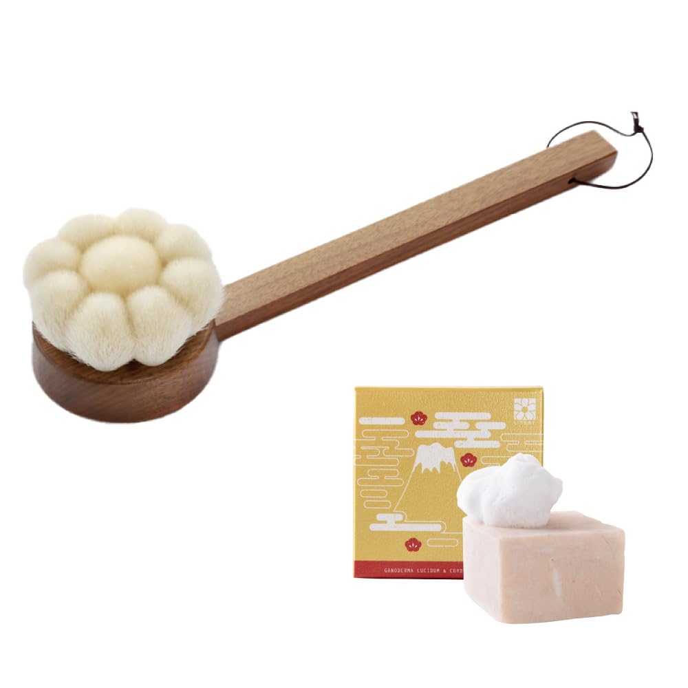 Amazon | 熊野筆 ボディブラシ 花型 ロング 体洗いブラシ 熊の筆 風呂