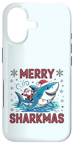 Merry Sharkmas AO[Z[^[ T^ CfBO V[N Cgt X}zP[X iPhone 17 p