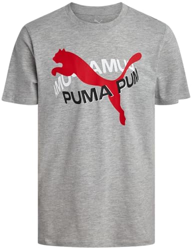 Image of PUMA Boys T-Shirts Athletic Crewneck Short Sleeve Tees (Sizes S-XL) | Soft Breathable Cotton Blend, Comfortable Casual Fit, Great for School, Play & Everyday Wear