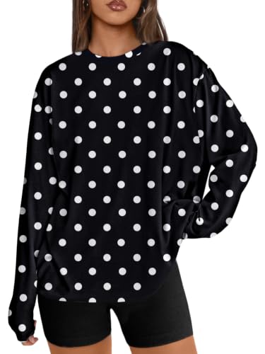 Image of Trendy Queen Womens Oversized Long Sleeve Shirts Fall Tops 2026 Basic Tees