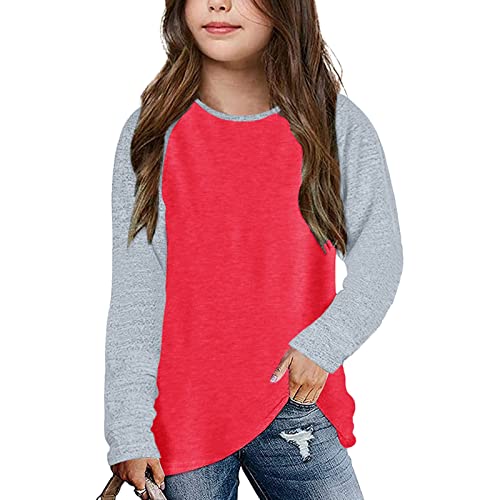 Kids Baby Girls Basic Solid Color Turtleneck T-Shirt Athletic Hoodie Pockets Tshirt Sports Pullover Photography Outfits Red #TOP8