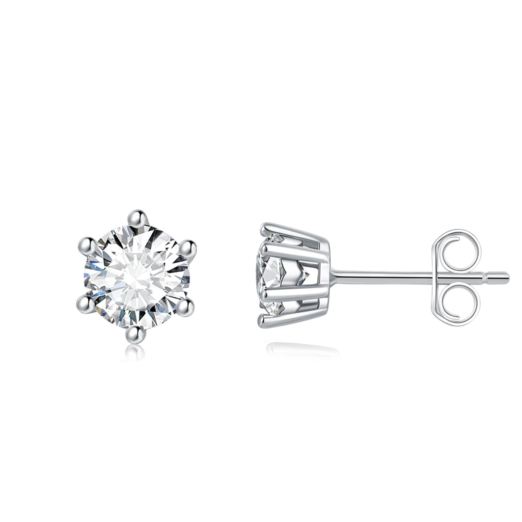 GW Moissanite Orecchini Uomo Orecchini Donna Argento 925 Orecchini Acciaio Chirurgico Placcato Oro 18 Carati Orecchini Oro Donna in Vero Argento 925 Orecchini Diamante Uomo 4mm 5mm