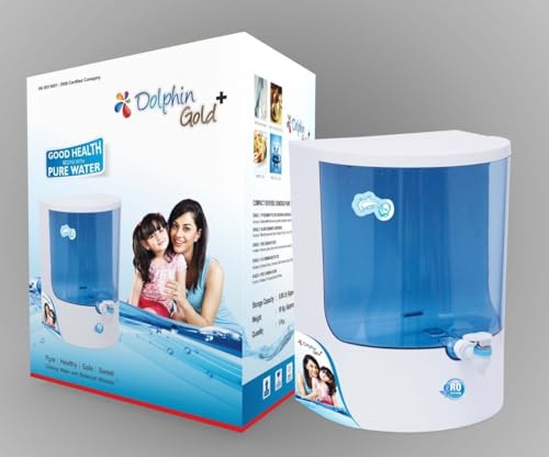 Image of AQUA Dolphin Alkaline RO Water Purifier | RO + Zinc + TDS Controller | 9L Storage | White & Blue | Ideal for Home & Office | Up to 3000 TDS