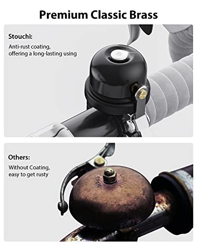 Stouchi Bike Bell timbre de bicicleta de aluminio negro para manillar estándar 5