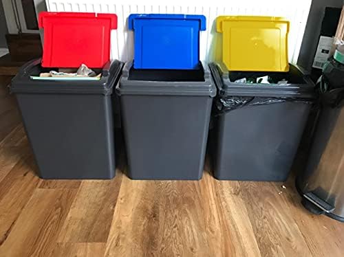 50 Litre Recycling Bin - Blue Flap/Lid