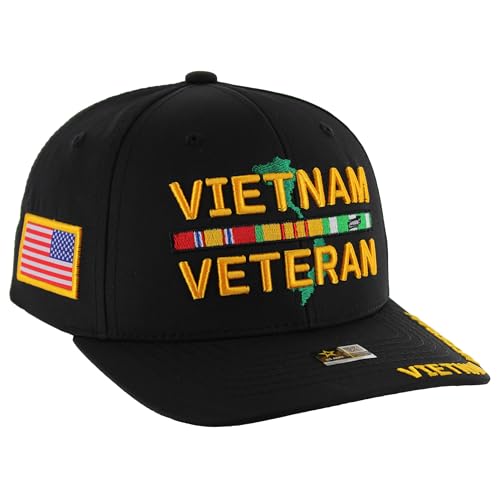Image of Vietnam Veteran Hat US Army Official Licensed Army Veterans Embroidered Adjustable Military Baseball Cap for Men
