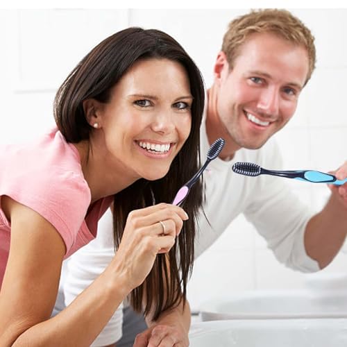 Weiche Zahnbürste für Erwachsene – Royal Denta Silver Handzahnbürste mit ergonomischem Griff | 1 Stück Zahnbürste zum Entfernen von Flecken auf den Zähnen für Zuhause, Weg – Bild 5