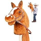 Diealles Shine Hobby Horse, Steckenpferd mit Trense, Stockpferd für Kinder mit Holzstock