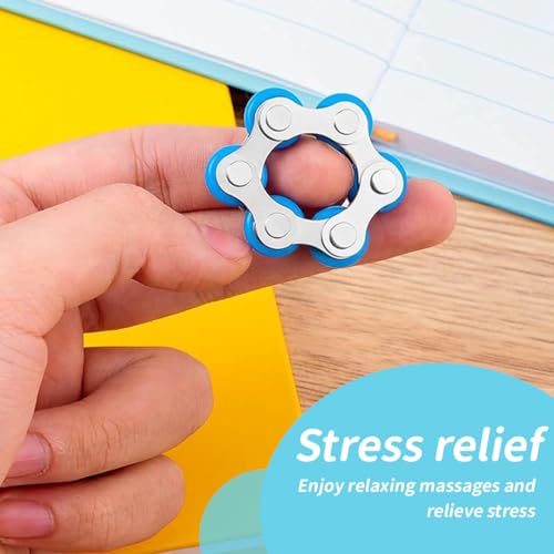 VPOUERY Set of 6 Roller Chain Fingertip Toys Bicycle Chain Stress Relief Toy Chain Stress Relief Toy Bicycle Chain Toy Stress Relief Toy for Children Adults