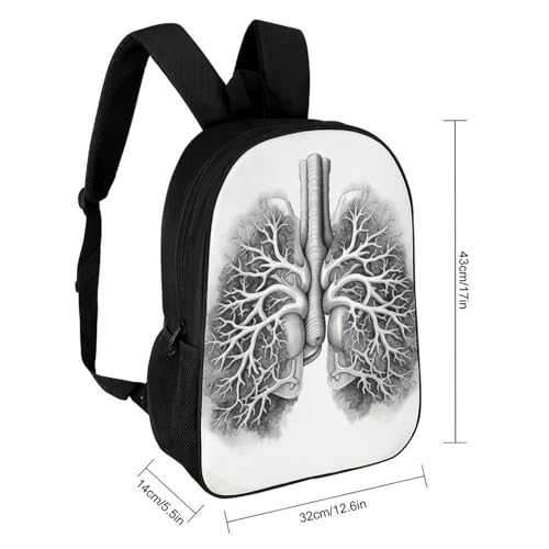 Lungs Vector Image Backpack for Men Women, Heavy Duty Backpack Large Capacity, Durable Lightweight Travel Daypack2