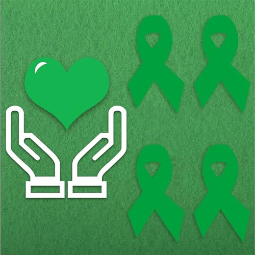 WANDIC 0.75 * 1.28'' Green Ribbon Awareness Sticker - Image 4