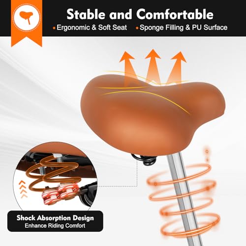 Tesugn Driewieler voor volwassenen, 20 inch (51 cm), opvouwbaar, met boodschappenmand, 3 wielen, cruise bikes, city, fiets voor volwassenen, senioren - Afbeelding 5