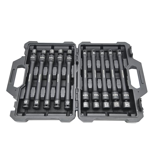 Astro Tools 78254 10pc 1/2" Drive 6Pt Pinless Universal Torque-Saver Impact Extension Socket Set - Metric - Image 2