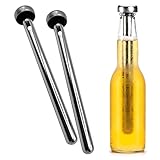 Cork Genius Beer Chiller Sticks, Stainless Steel Beer Bottle Cooler Set, Beer Coolers for Bottles, Beer Gifts and Accessories for Men and Beer Lovers, Pack of 2