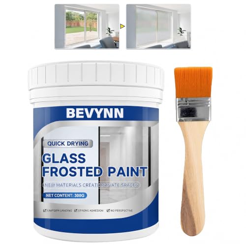Image of Frosted Glass Paint Water-Based Windows Privacy Paint with Brush, Waterproof & UV Resistant Window Frosting Coating for Windows, Doors & Glass Surfaces DIY (300 G)