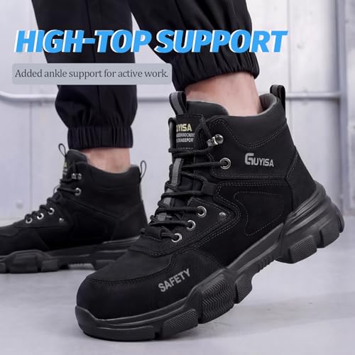 Image of GUSAYEX Steel Toe Boots for Men Puncture Resistant Work Utility Safety Shoe