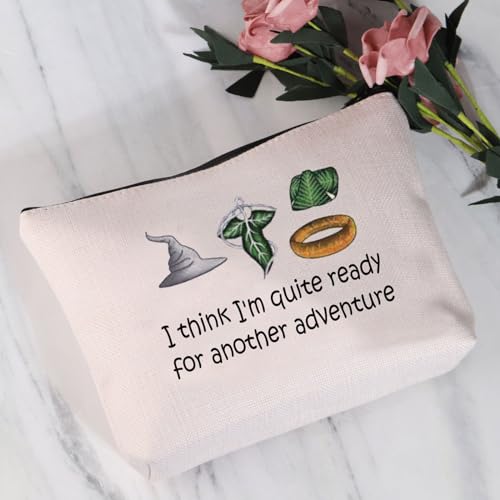 PXTIDY Movie Gift I Think I'm Quite Ready for Another Adventure Movie Merch Makeup Bag Lord for Fans, Beige, One_Size - Image 2