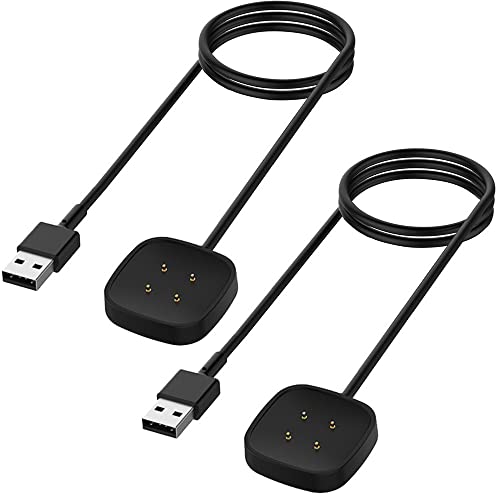 Kissmart Ersatz-Ładowarka kompatybilna z Fitbit Versa 3 / Sense, kabel ładujący, magnetyczny uchwyt dokujący do Versa 3, Sense Smartwatch (2 sztuki)