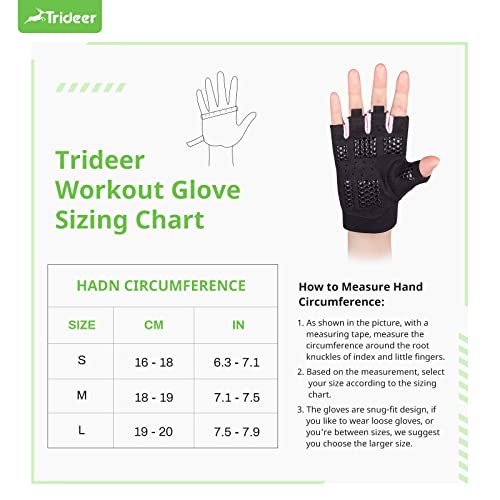 image for Trideer Pink Workout Gloves for Women - Lightweight Breathable Gym Wei