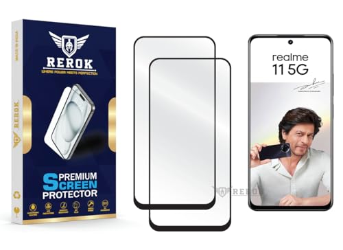 Image of Gorilla Tempered Glass Screen Protector Compatible with Realme 11 5G [Pack of 2] | Edge-to-Edge, Bubble-Free, Case Friendly, Easy Installation Kit