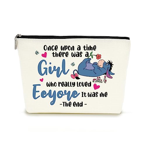 Decohim Cartoon Donkey Makeup Bag Cosmetic Bag Trip Toiletry Bag Funny Cartoon Character Lover Birthday Graduation Gifts for Women Movie Fans Sister Female There Was A Girl Who Really Loved