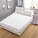 Material cómodo: nuestras sábanas están hechas de una mezcla de poliéster y algodón, tejidas en una exquisita tela de fieltro. Material precioso y duradero, muy suave, no irritante, con esquinas superelásticas, apto para colchones. Las exquisitas sábanas son irresistibles, y la superficie cómoda y limpia te permitirá disfrutar profundamente de la salud y la comodidad del sueño.